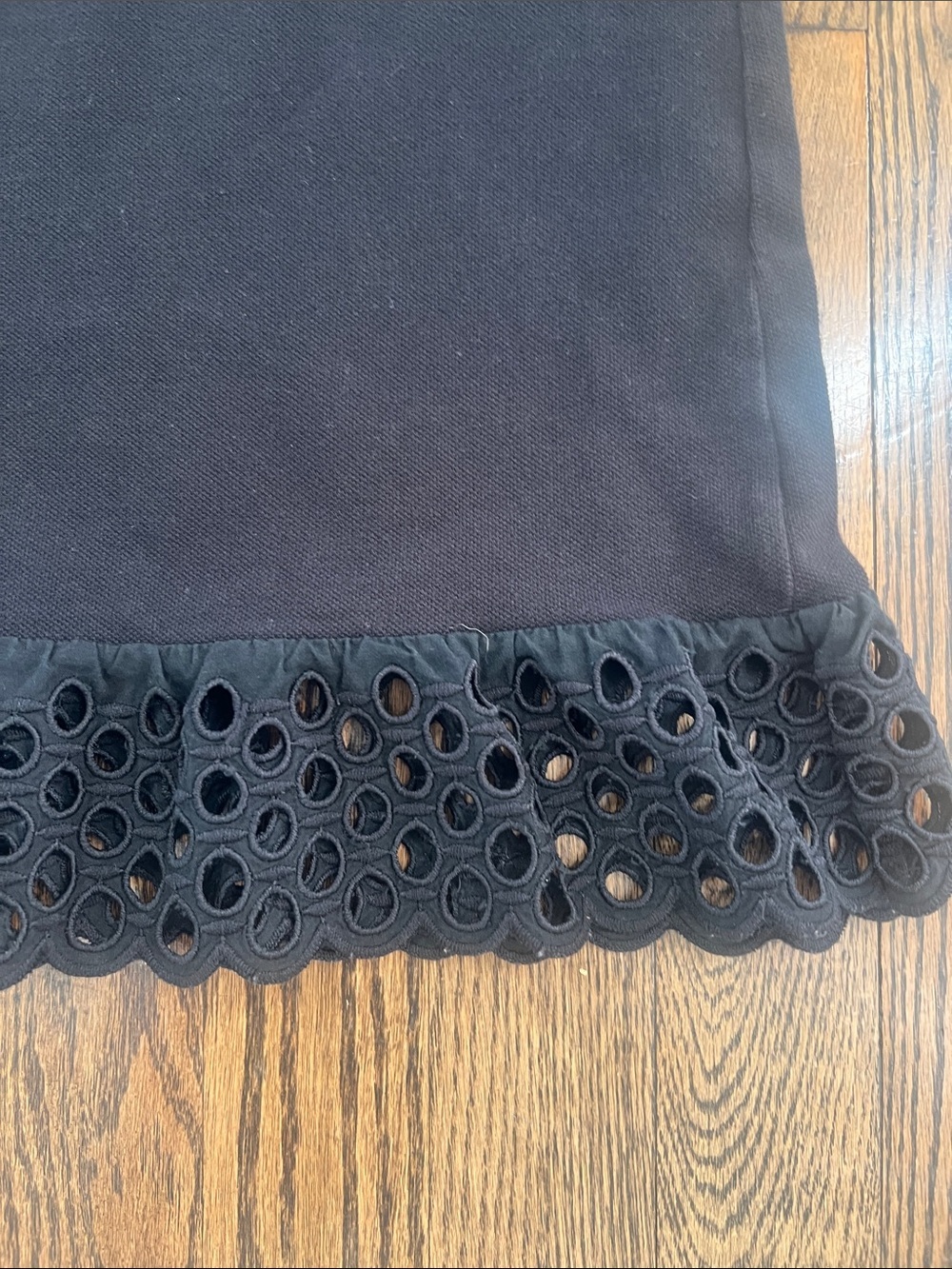 J. Crew Black Sleeveless Tank with Eyelet-Hem - Picture 2 of 7